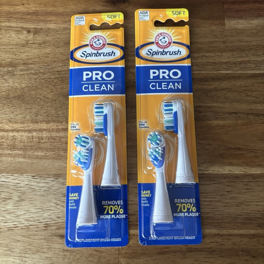 Arm & Hammer Spinbrush Pro Daily Clean SOFT Replacement Brush Heads ( 2 PACK )